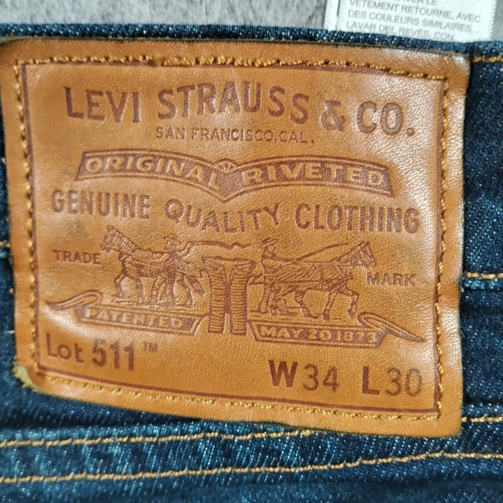Levi's 511 Selvedge Slim Fit Men's Blue Jeans Size W34 L30 Denim Premium Pants